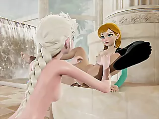 Bitterly cold be fitting tribade - Elsa x Anna - 3 dimensional Porn